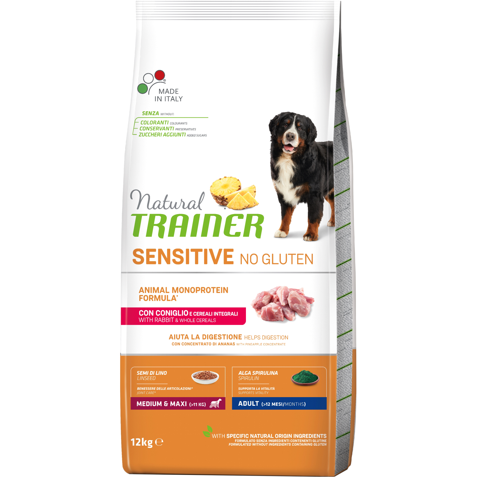 Сухой корм для собак Trainer Natural Dog Sensitive gluten free with Rabbit 12 кг (8059149428161)