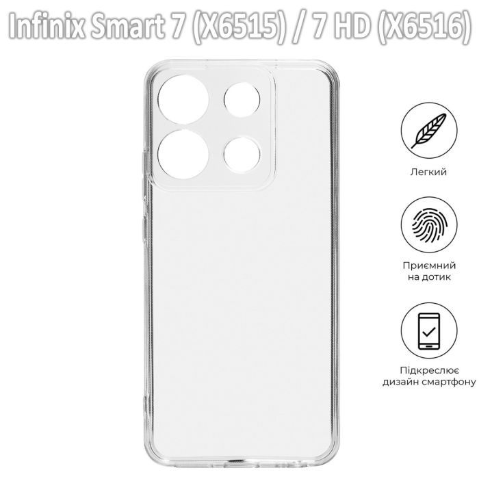 Чехол для мобильного телефона BeCover Infinix Smart 7 (X6515) / 7 HD (X6516) Transparancy (709621) изображение 3