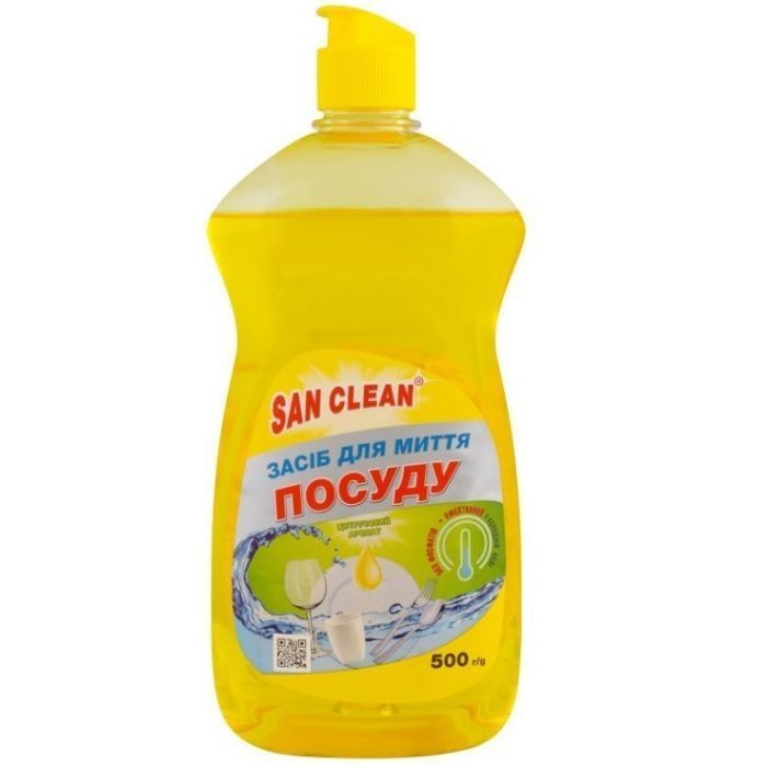 Средство для ручного мытья посуды San Clean Лимон 500 г (4820003540275)