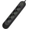 Сетевой фильтр питания Voltronic F04U, 4роз EU, 3*USB Black (F04U-Black) изображение 2