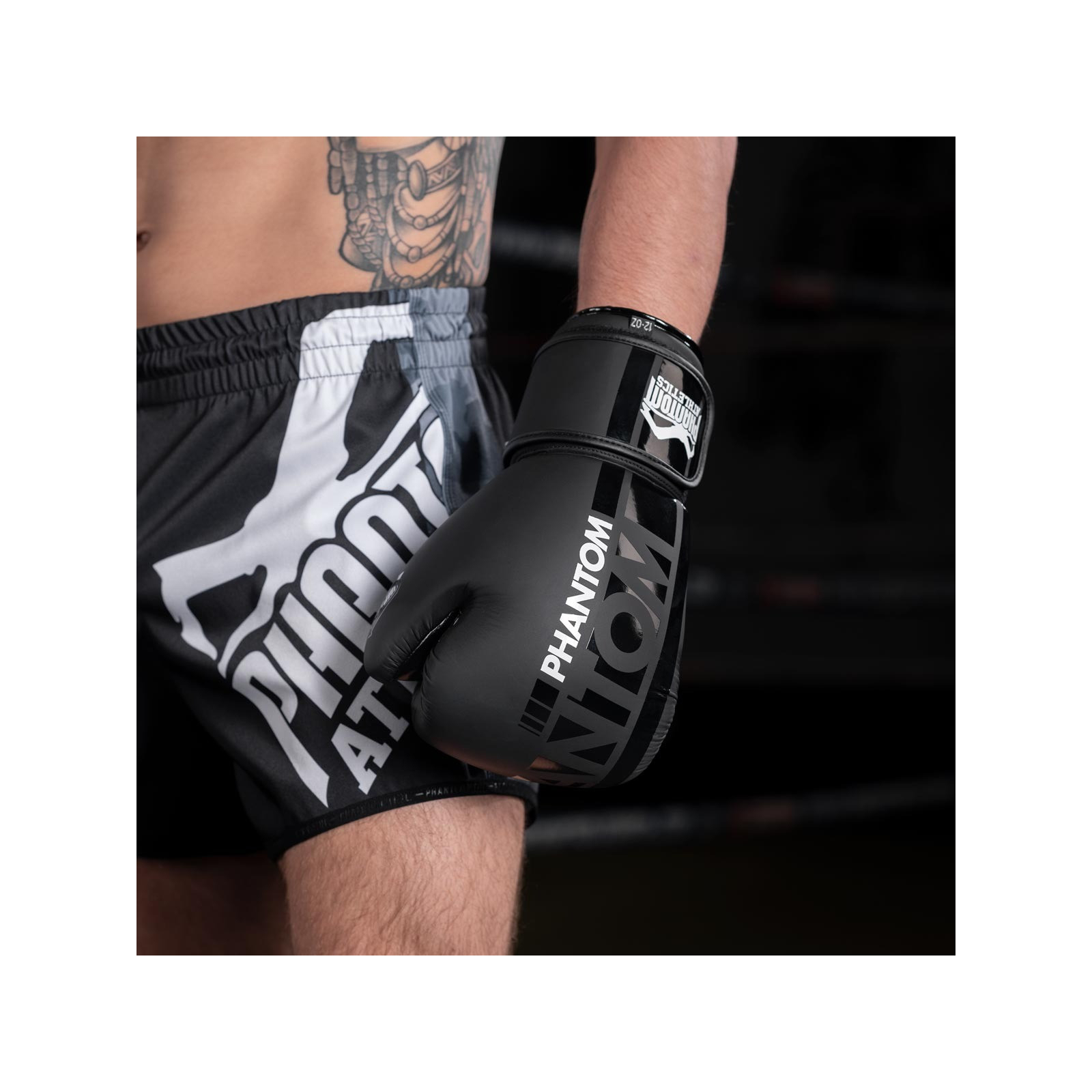 Боксерские перчатки Phantom APEX Black 12oz (PHBG2025-12) изображение 5