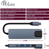 Концентратор Prologix USB3.1 Type C to HDMI+2*USB3.0+USB C PD+Lan (PR-WUC-103B) зображення 5