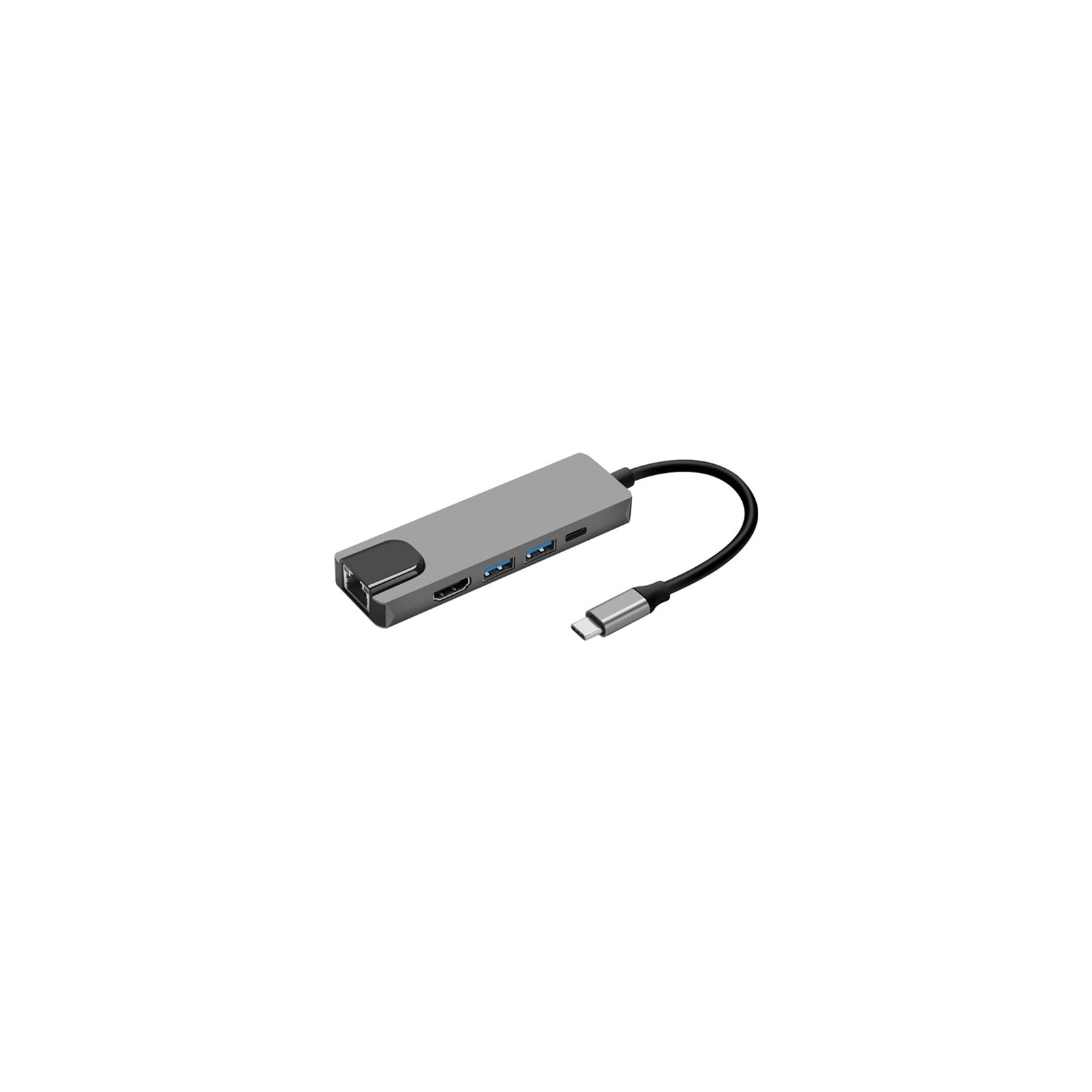 Концентратор Prologix USB3.1 Type C to HDMI+2*USB3.0+USB C PD+Lan (PR-WUC-103B)