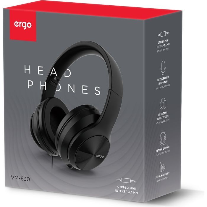 Навушники Ergo VM-630 Black (VM-630K) зображення 2