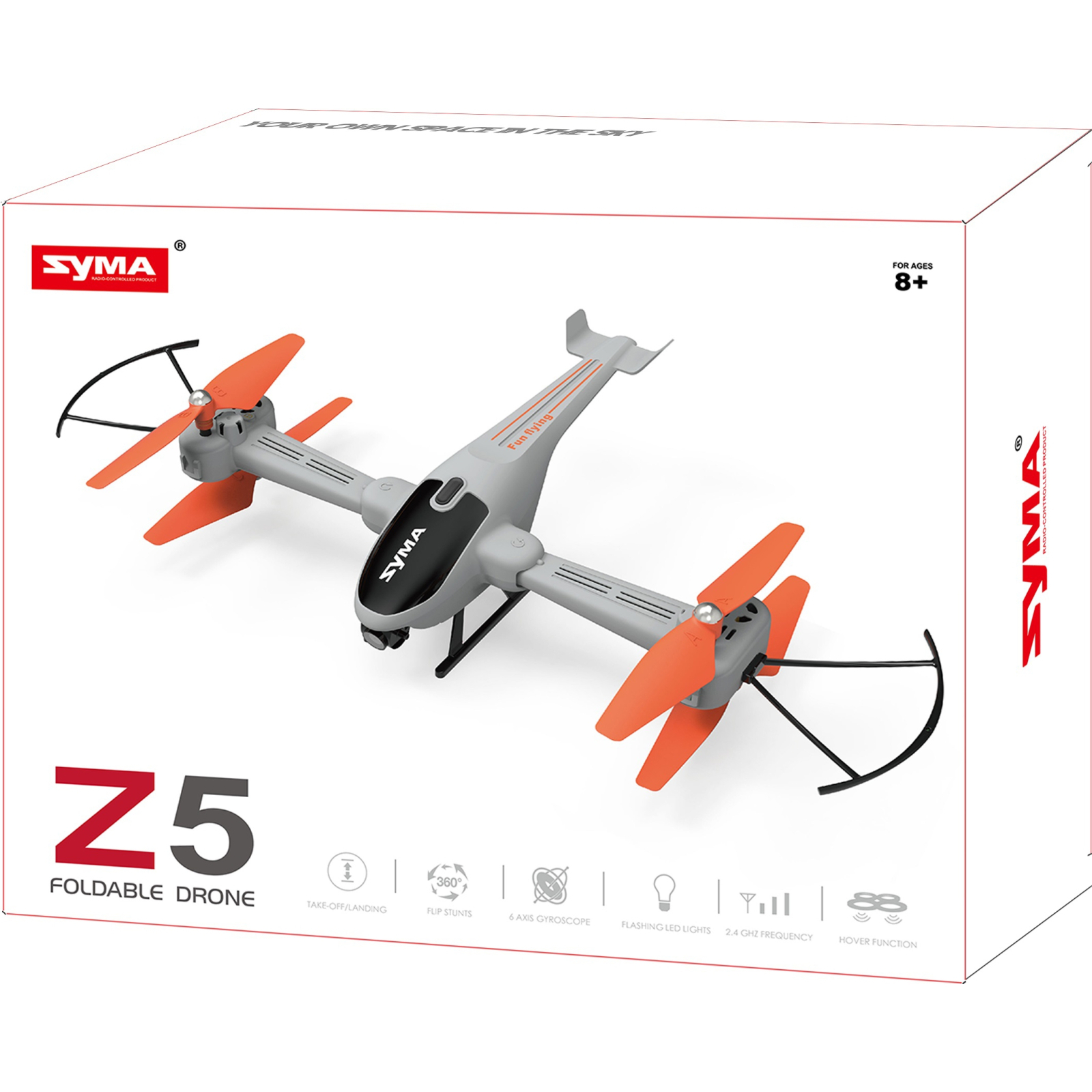 Радіокерована іграшка Syma Квадрокоптер Z5 з 2.4 ГГц керуванням та складною конструкцією 33 см (Z5) зображення 12