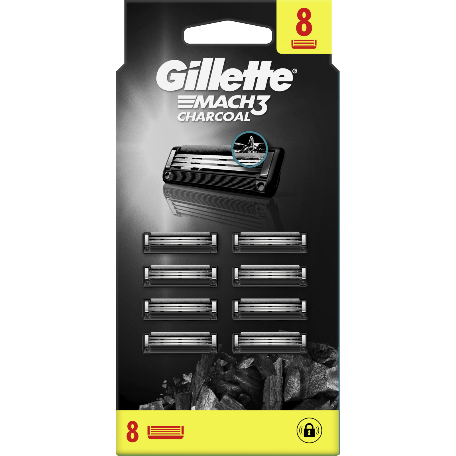 Змінні касети Gillette Mach3 Charcoal Деревне вугілля 4 шт. (8700216062701) зображення 2