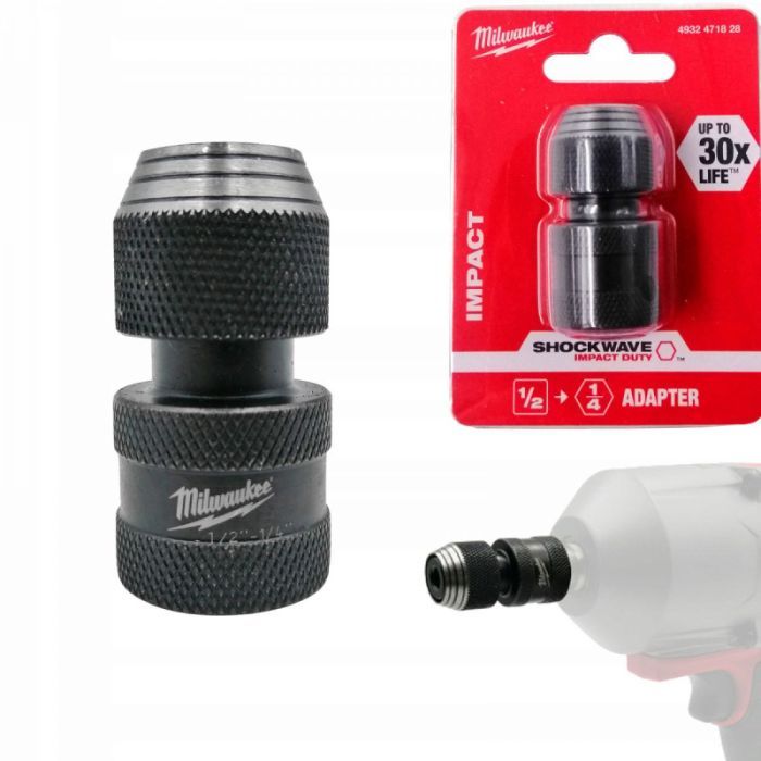 Адаптер для інструменту Milwaukee з 1/2" на 1/4" (4932471828) зображення 4