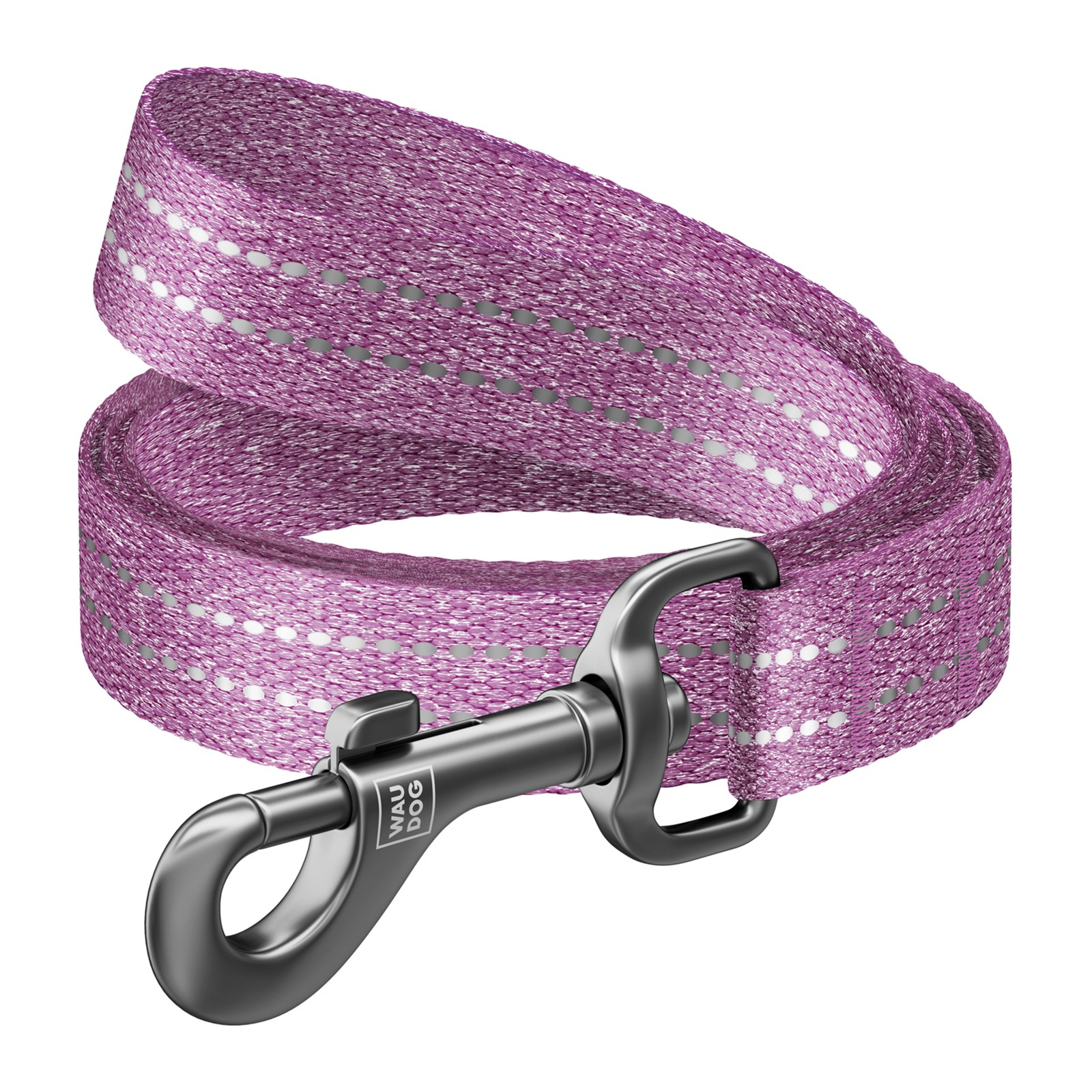 Повідок для собак WAUDOG Re-cotton світловідбивний S Ш 15 мм Д 150 см рожевий (40127)