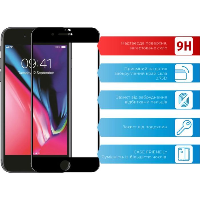 Стекло защитное ACCLAB Full Glue Apple iPhone 7/8 Plus (1283126508165) изображение 2