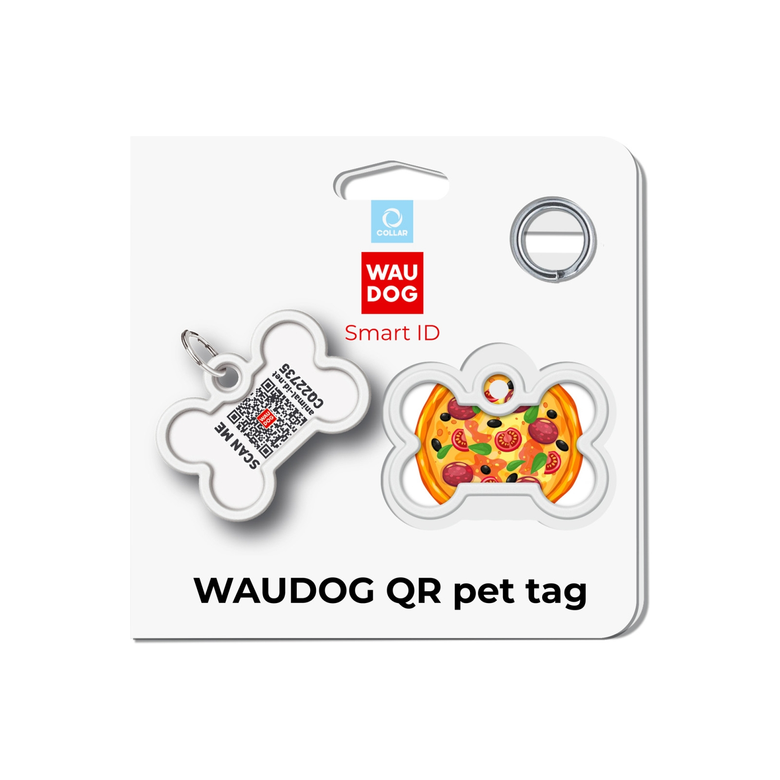 Адресник для тварин WAUDOG Smart ID з QR паспортом "Піца", кістка 40х28 мм (231-4038) зображення 5