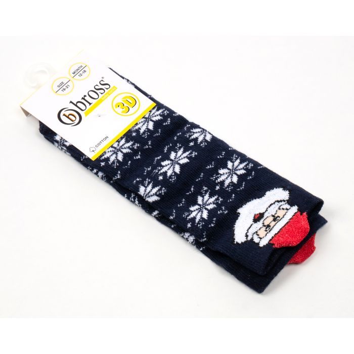 Шкарпетки дитячі Bross новорічні зі Святим Миколаєм (21248-0-6-blue) зображення 2
