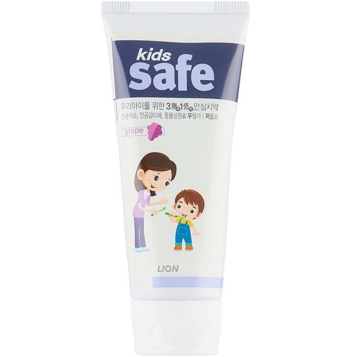 Детская зубная паста Lion Kids Safe 3-12 лет Виноград, 90 г (8806325611493)