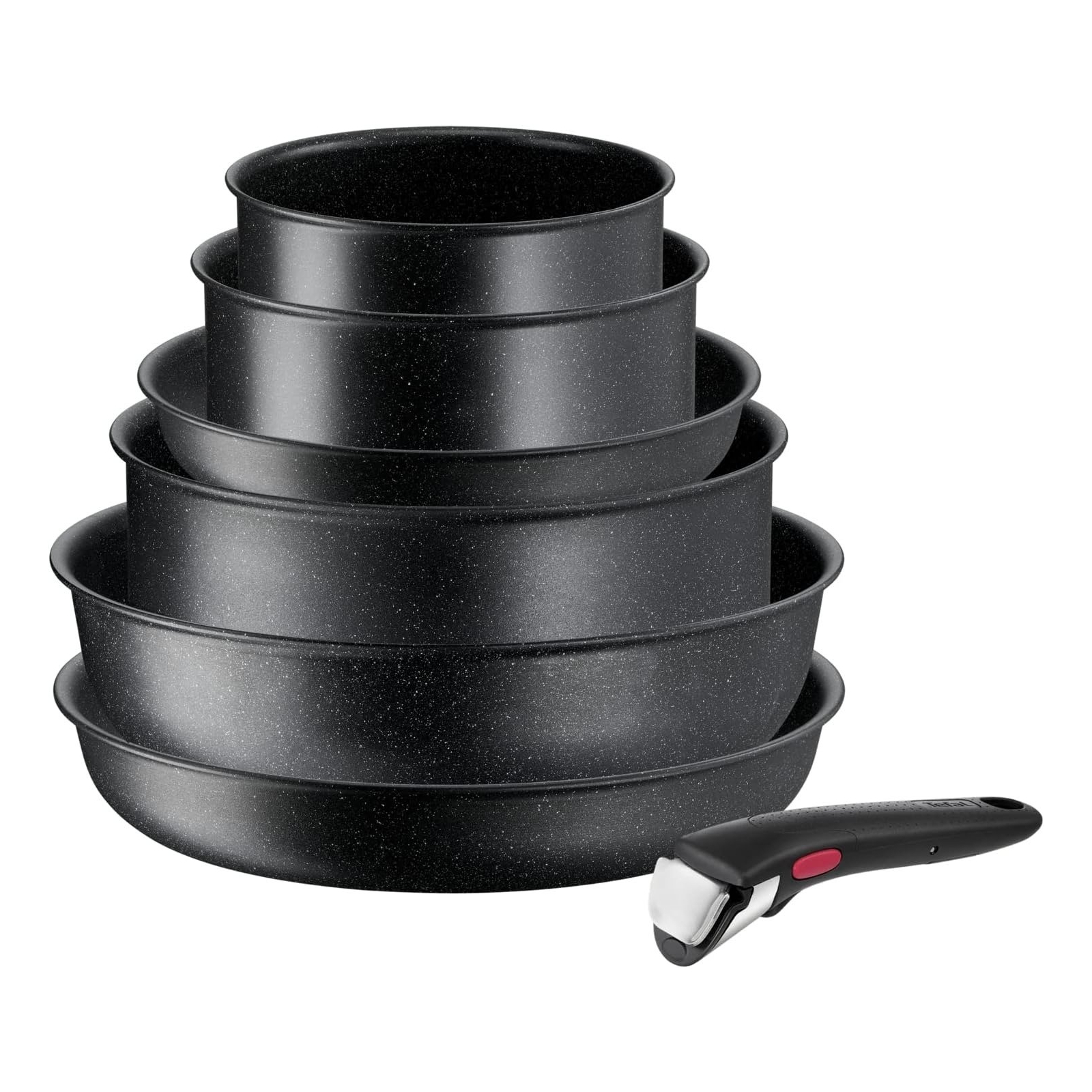 Набор посуды Tefal Ingenio Black Stone змінна ручка 7 предметів (L3998702)