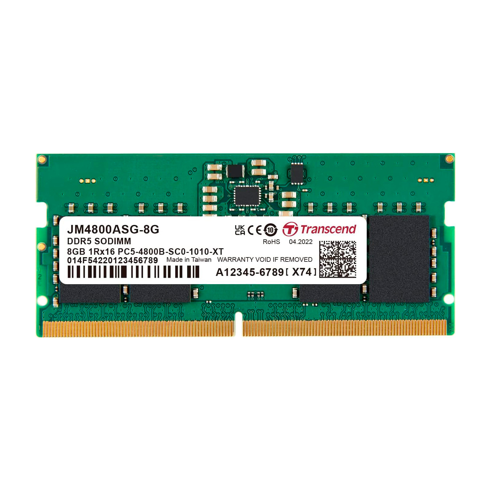 Модуль памяти для ноутбука SoDIMM DDR5 8GB 4800 MHz JetRam Transcend (JM4800ASG-8G)