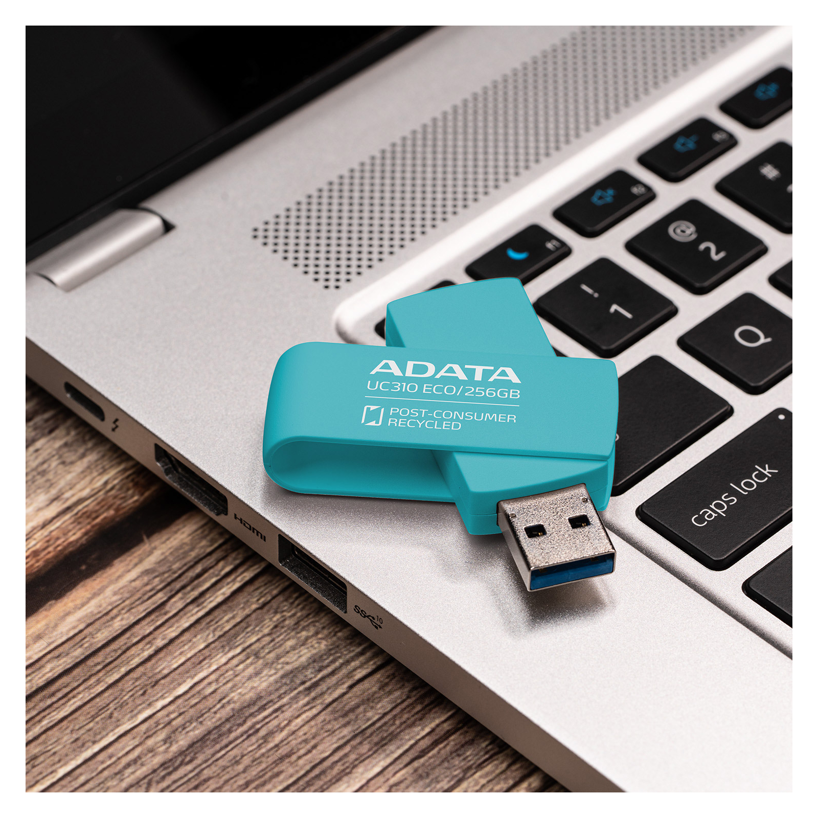 USB флеш накопитель ADATA 128GB UC310 Eco Green USB 3.2 (UC310E-128G-RGN) изображение 10