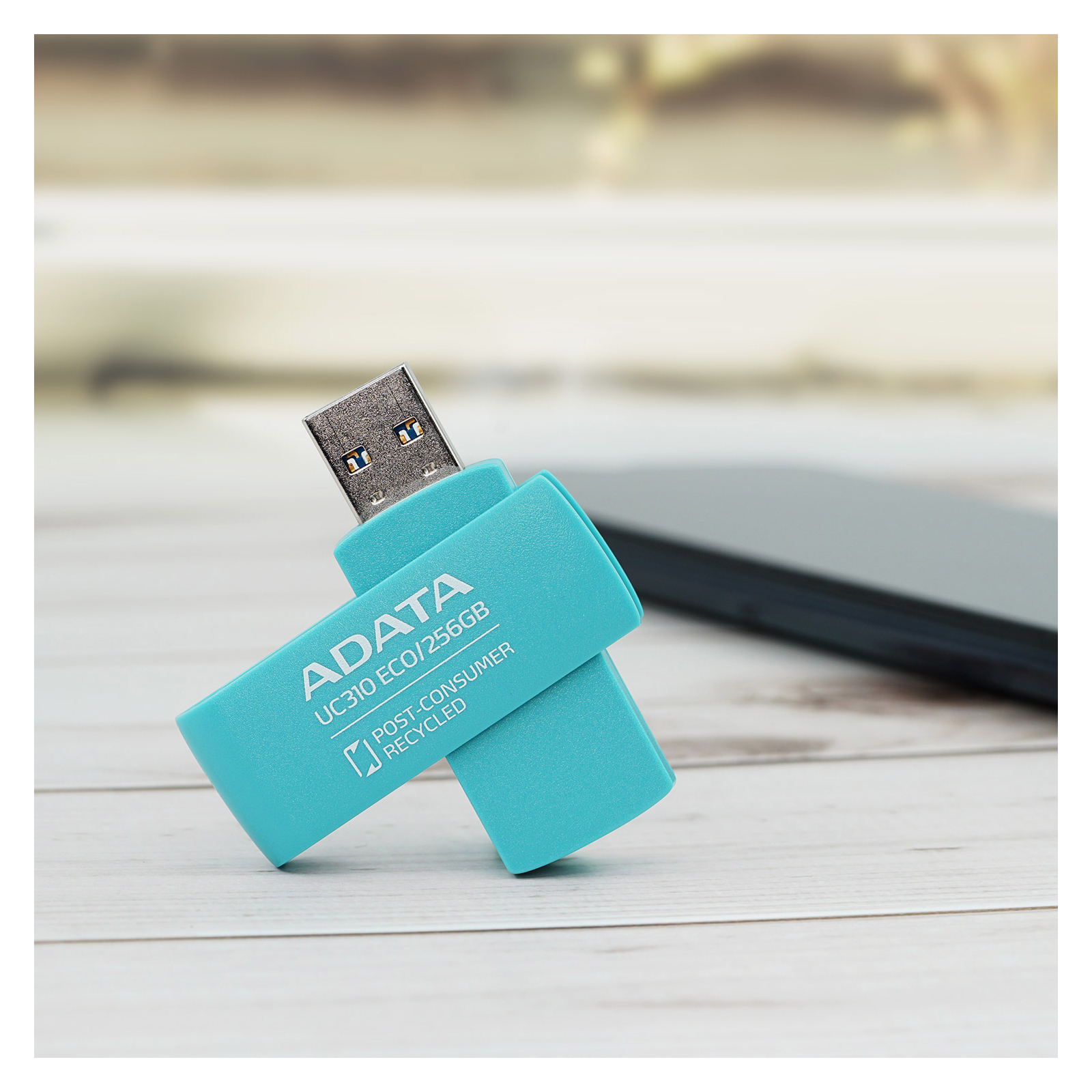 USB флеш накопитель ADATA 128GB UC310 Eco Green USB 3.2 (UC310E-128G-RGN) изображение 11