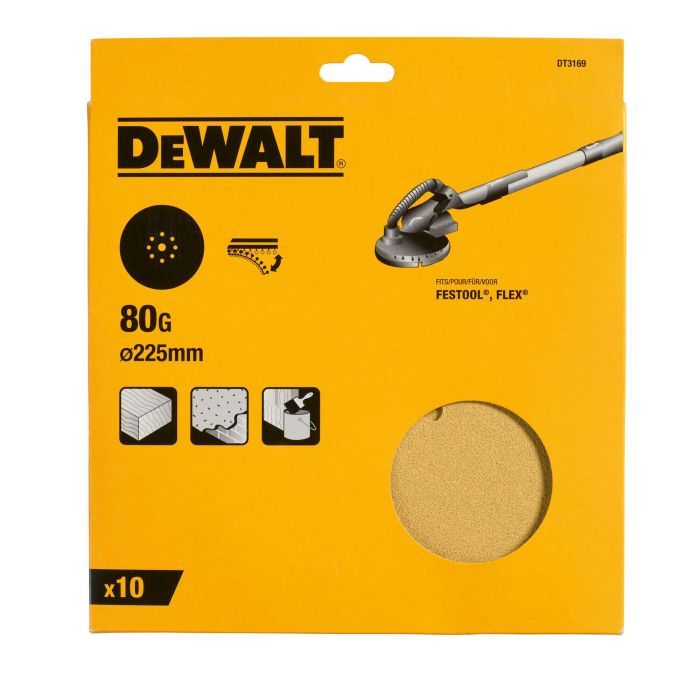 Наждачная бумага DeWALT для ексцентрикових шліфмашин, 225 мм, зерно 120 (DT3170) изображение 4
