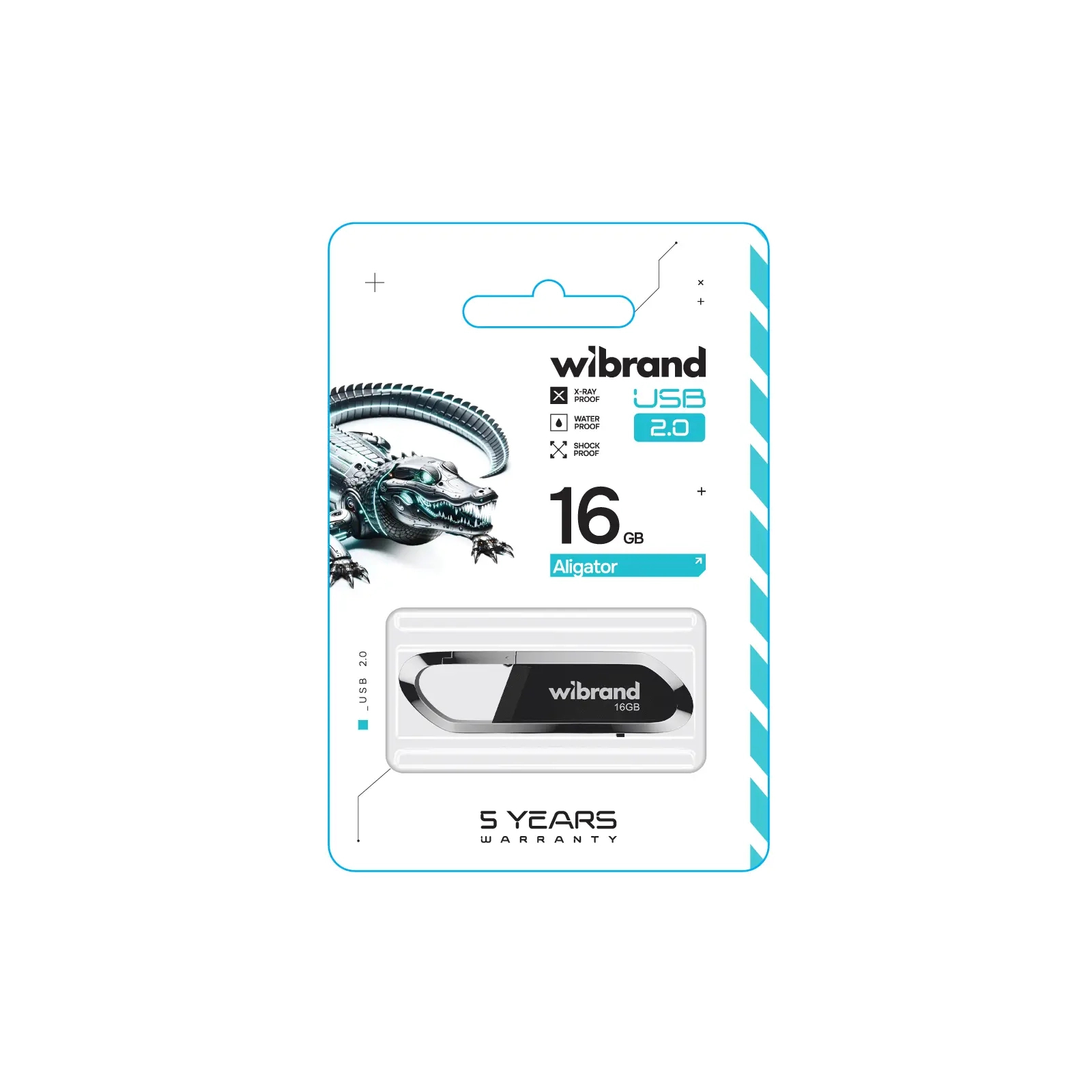 USB флеш накопитель Wibrand 8GB Aligator Black USB 2.0 (WI2.0/AL8U7B) изображение 2