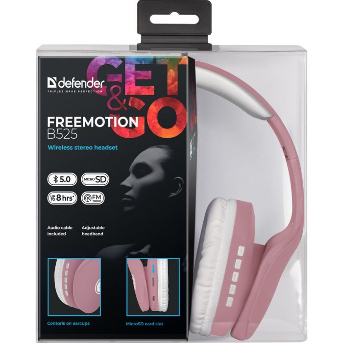 Наушники Defender FreeMotion B525 Bluetooth Gray-White (63527) изображение 6