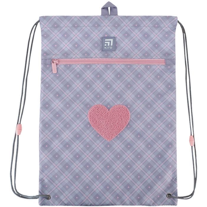 Сумка для обуви Kite Fluffy Heart Серая (K24-601M-23) изображение 3