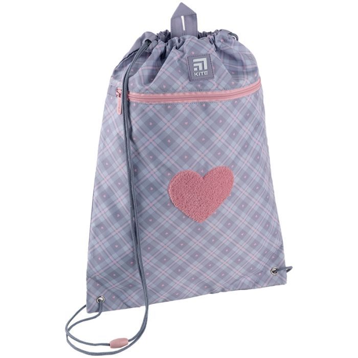 Сумка для обуви Kite Fluffy Heart Серая (K24-601M-23) изображение 5