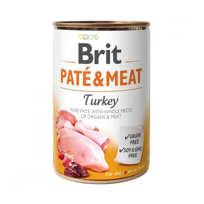 Вологий корм для собак Brit Care Pate and Meat для дорослих собак з індичкою (8595602557479)