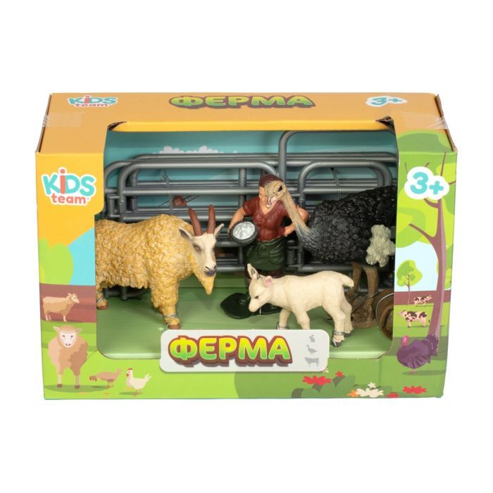 Фигурка Kids Team набор Ферма фермерша, страус, козел, козленок (Q9899-X20_2) изображение 2