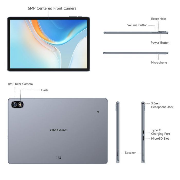 Планшет Ulefone Tab W10 10.1" 4/128GB Wi-Fi Space Grey (6975326663694) зображення 6