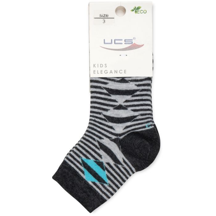 Шкарпетки дитячі UCS Socks у смужку (M0C0101-1223-3B-gray) зображення 3