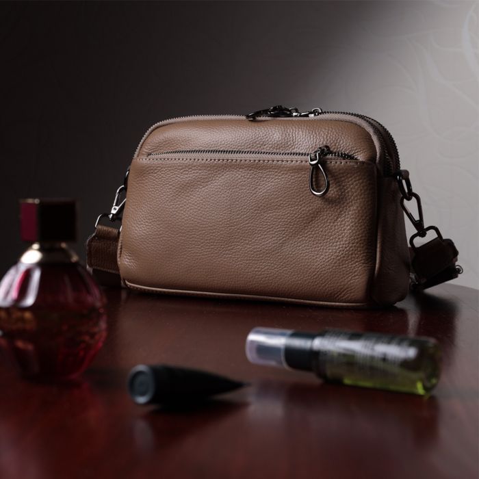 Сумка Vintage Женская из натуральной кожи Бежевая (22599) изображение 11