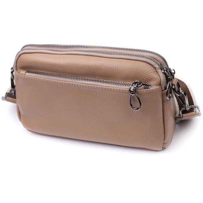 Сумка Vintage Женская из натуральной кожи Бежевая (22599) изображение 2