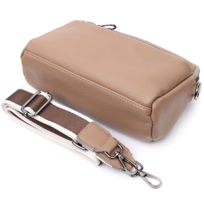 Сумка Vintage Женская из натуральной кожи Бежевая (22599) изображение 7