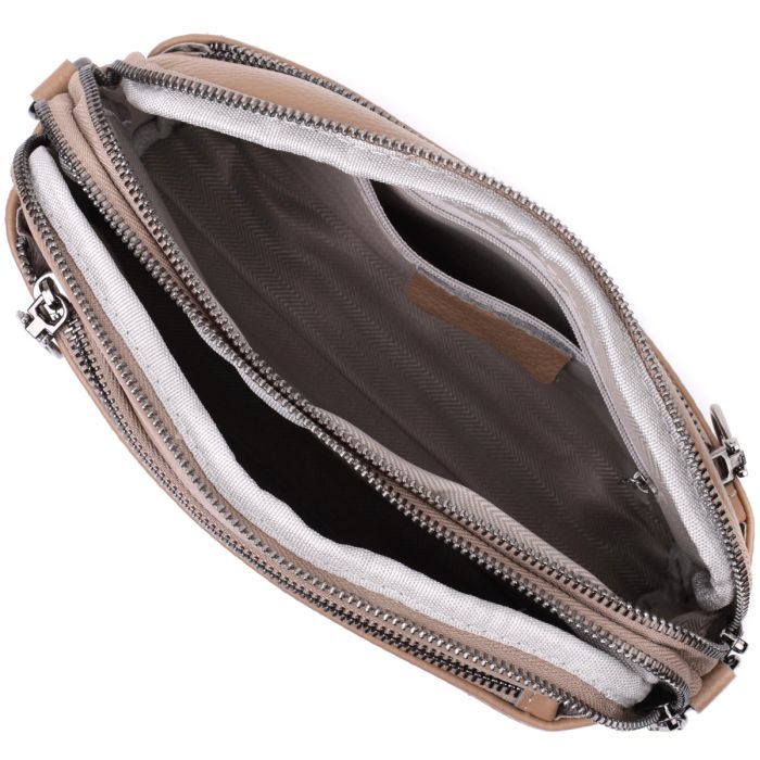 Сумка Vintage Женская из натуральной кожи Бежевая (22599) изображение 9