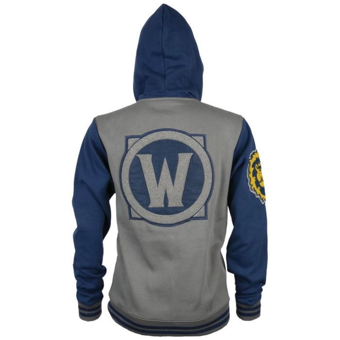 Кофта Jinx World of Warcraft Alliance Varsity Hoodie Dark Grey/Navy L (JINX-10492 GRL) зображення 2