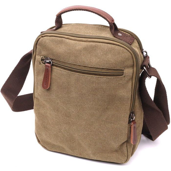 Сумка Vintage Вертикальна з текстилю Оливкова (22238) зображення 2