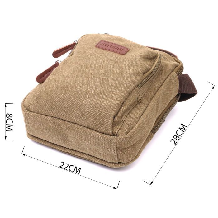 Сумка Vintage Вертикальна з текстилю Оливкова (22238) зображення 3