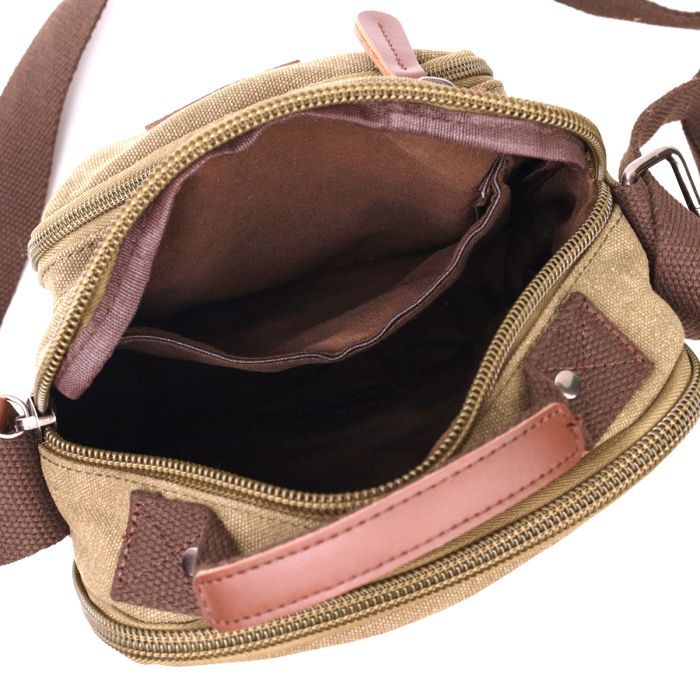 Сумка Vintage Вертикальна з текстилю Оливкова (22238) зображення 6