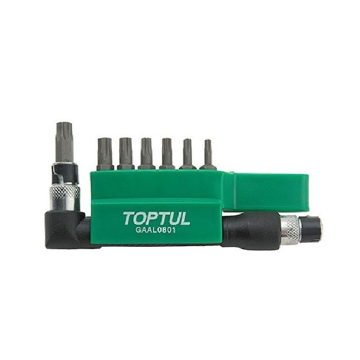 Набір біт Toptul TORX 1/4" T10H-T40H + Г-обр. перехідник 8шт. (GAAL0801)