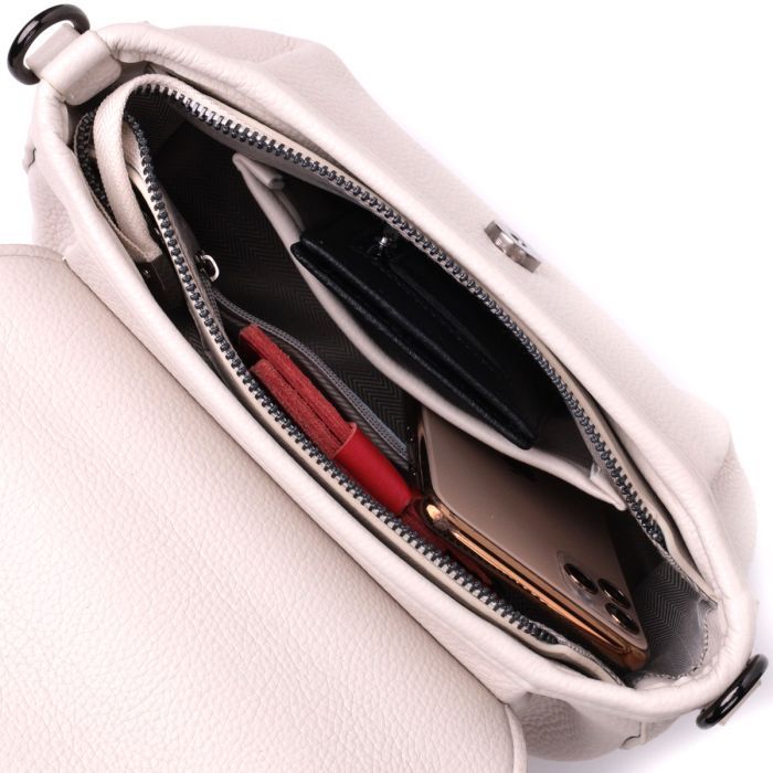 Сумка Vintage Из натуральной кожи Белая (22331) изображение 8