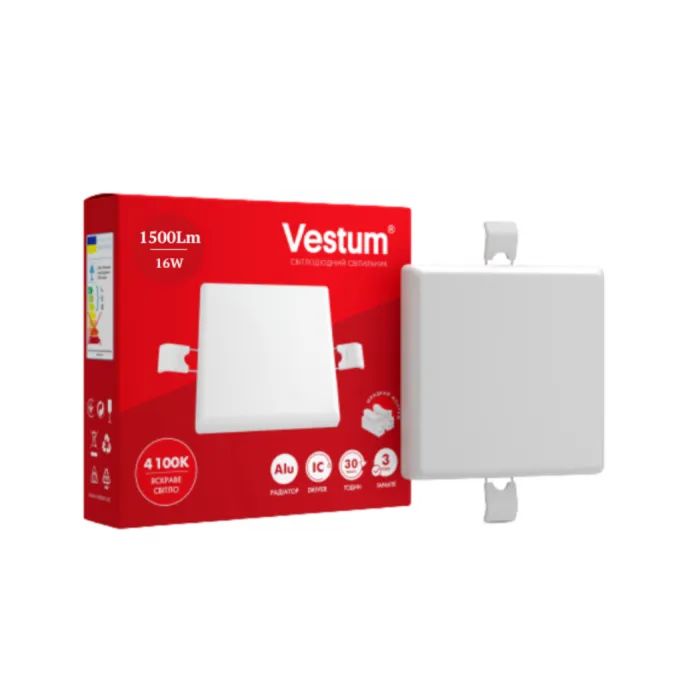 Светильник Vestum LED "без рамки" квадрат 16W 4100K (1-VS-5513)