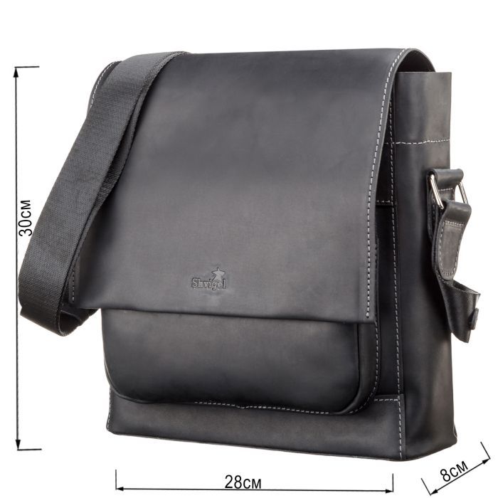 Сумка Shvigel Кожаная Черная (11112) изображение 3