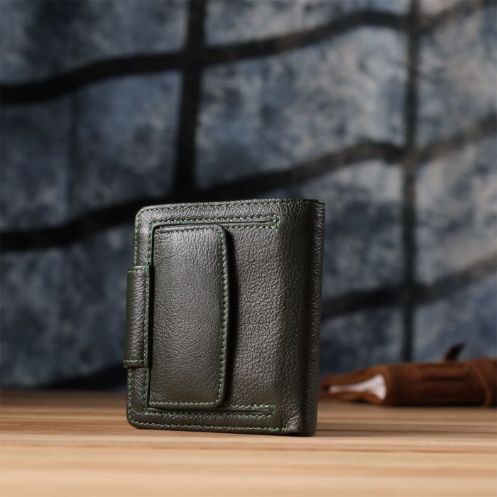 Гаманець ST Leather З натуральної шкіри Зелений (23070) зображення 10