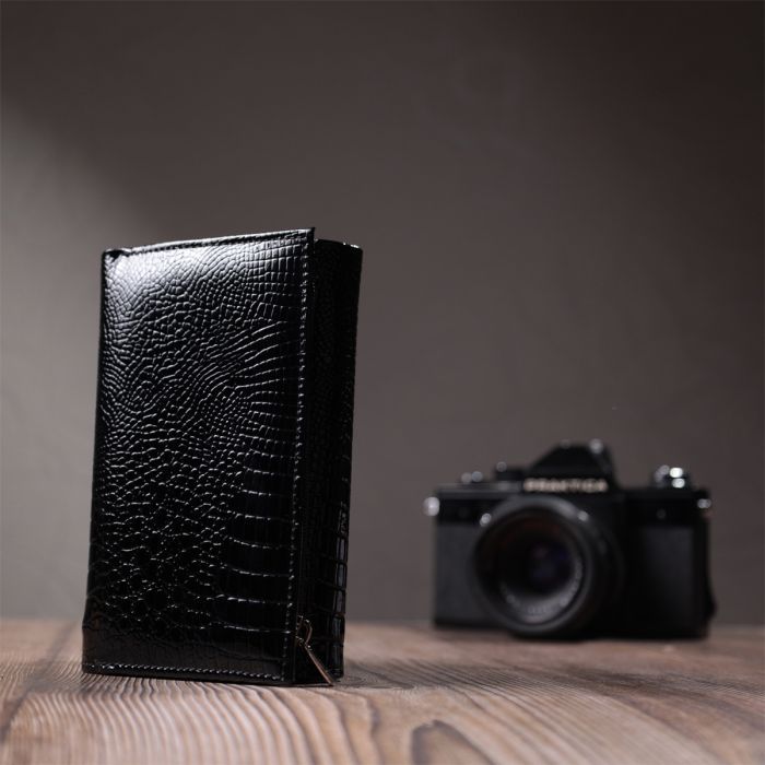 Кошелек ST Leather В три сложения из натуральной кожи Черный (22707) изображение 10