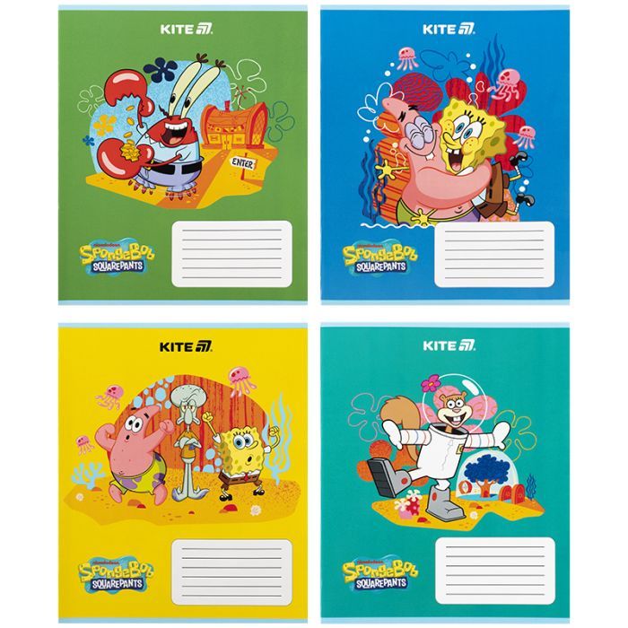 Тетрадь Kite SpongeBob SquarePants, 12 листов, косая линия (SB25-235)