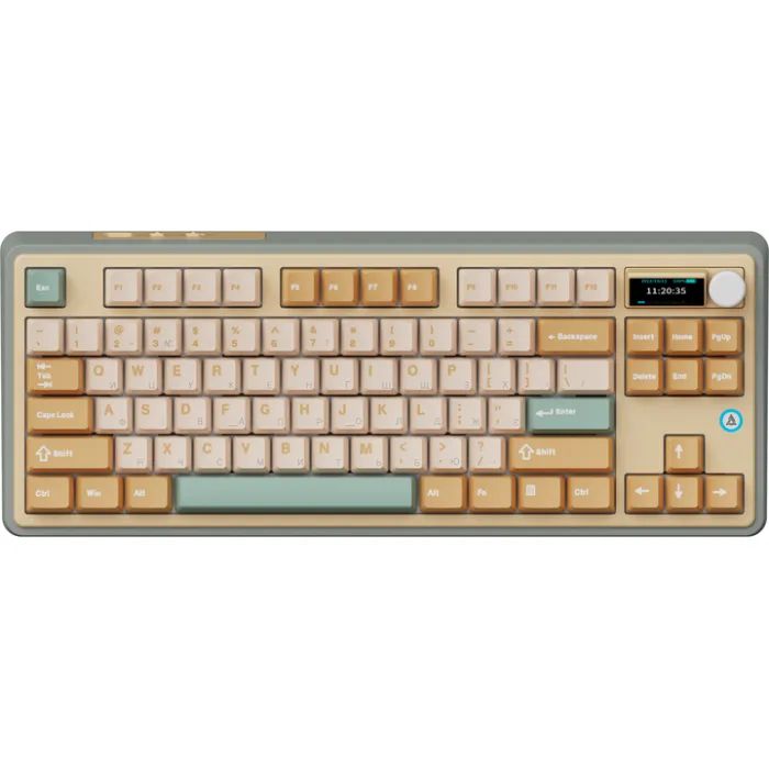 Клавиатура Ajazz AK870 Jasmine Switch Yellow RGB USB/Wireless/Bluetooth UA Brown (AK870-JS-YWG)