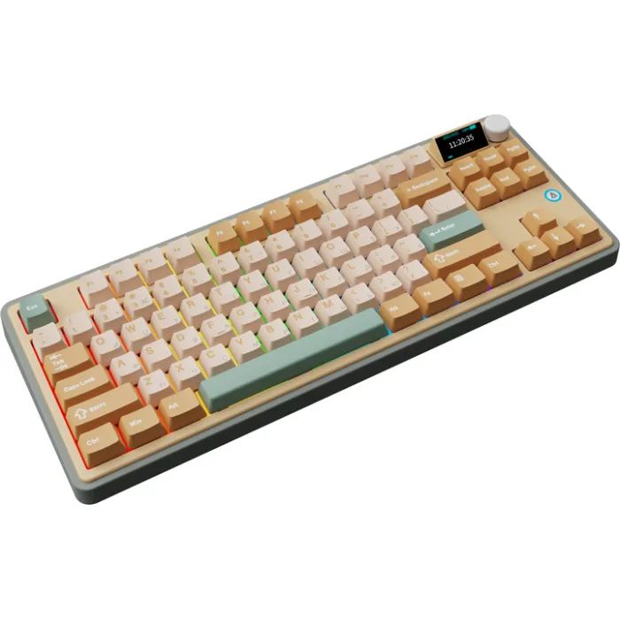 Клавиатура Ajazz AK870 Jasmine Switch Yellow RGB USB/Wireless/Bluetooth UA Brown (AK870-JS-YWG) изображение 4