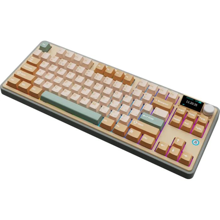Клавиатура Ajazz AK870 Jasmine Switch Yellow RGB USB/Wireless/Bluetooth UA Brown (AK870-JS-YWG) изображение 5
