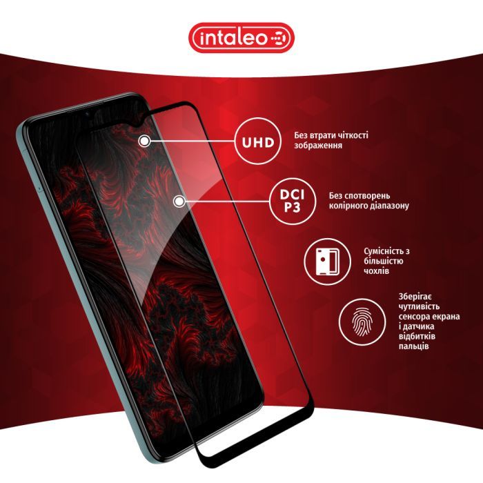 Скло захисне Intaleo Full Glue Nokia C32 Black (1283126582240) зображення 4