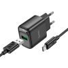 Зарядний пристрій HOCO C140A Smart USB QC3.0 + cable USB to USB-C Black (6942007627825) зображення 3