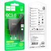 Зарядний пристрій HOCO C140A Smart USB QC3.0 + cable USB to USB-C Black (6942007627825) зображення 5